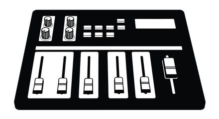Audio mixer sound console vector illustration for dj equipment use