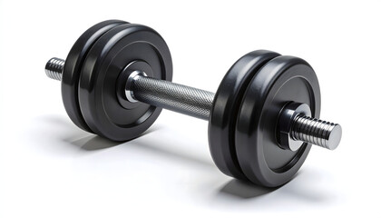 Naklejka premium Isolated heavy metal dumbbell for gym fitness and bodybuilding on a white background