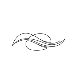 Coffee beans aroma minimalist continuous line art vector illustration