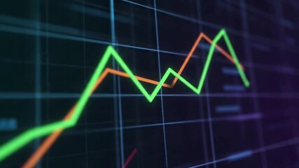Animated stock market ticker with Animated stock market financial graph effect green screen style featuring stock market animation, - Powered by Adobe