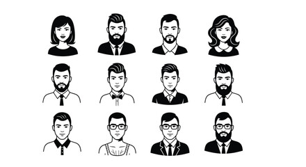 Vector avatars profile pictures user icons design elements collection