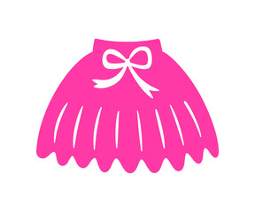 Fashionable pink skirt with bow girly clothing