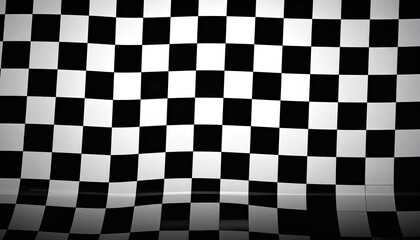 Classic Black and White Checkered Pattern Background Texture.