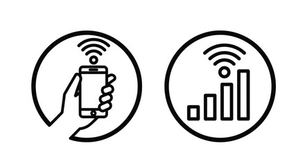Wifi signal strength connection wireless internet technology vector