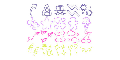 Handdrawn Cute Neon Decoration