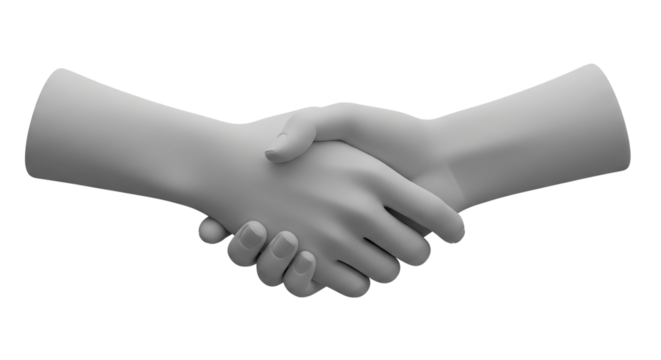 Handshake agreement business meeting concept gray transparent background png - Powered by Adobe