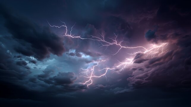 lightning in the night sky