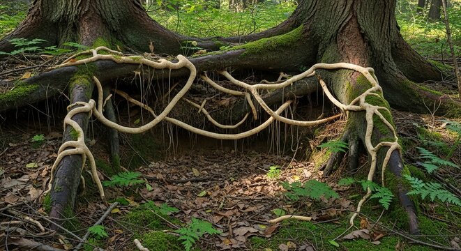 ECM Rhizomorphs Bridging Distant Tree Roots