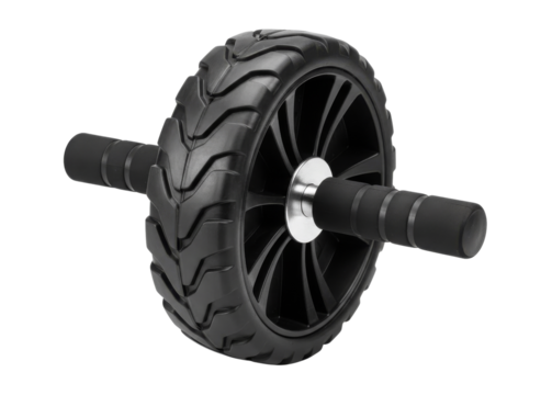 Black heavy ab wheel roller on transparent background