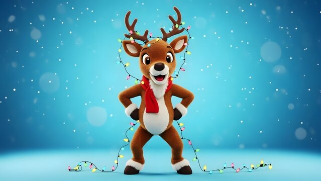 christmas reindeer with blank sign