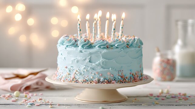 birthday cake with candles