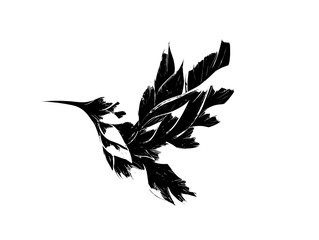 Minimal vector hummingbird logo: vibrant silhouette on clean white, sleek lines zero clutter, top pick for tech startup or creative studio branding