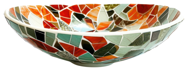 PNG Mosaic tiles of bowl art white background porcelain.