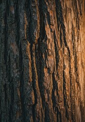 Obraz premium A deeply textured natural background showcasing aged, rough tree bark and intricate patterns found within a vibrant, healthy forest ecosystem ,wood ,backdrop ,raw