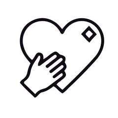 Obraz premium heart icon black and white vector design 