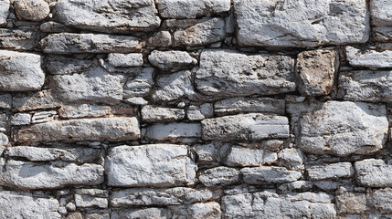 A detailed view of a textured stone wall, showcasing the intricate patterns of the rough-hewn blocks. The wall exudes a sense of history and permanence