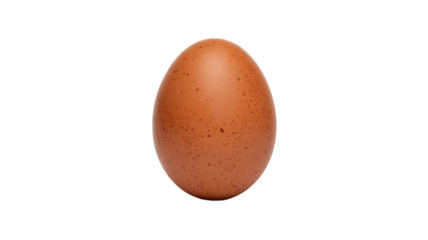 A single brown, speckled egg on a plain transparent background. Raw, fresh, and perfect for cooking, baking, or healthy breakfast dishes. background removed