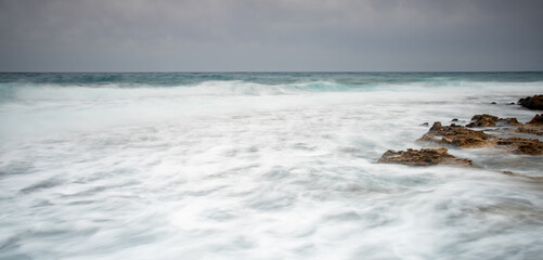 Water flowing with motion blurring long exposure