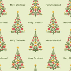 Seamless pattern ws Scandinavian Christmas Trees