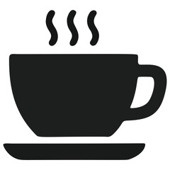 Hot Drink Icon Simple Design for Cafe or Restaurant Promotion