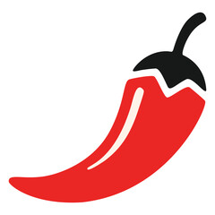 Spicy Red Chili Pepper Icon for Mexican Cuisine or Hot Sauce