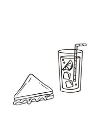 vector illustration of jus and bread 