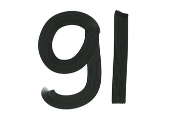 Number Ninety-one, 91 made with Plaster Rake Brush on transparent background, Digit, Black color, Dark-green color, isolated background, Illustration, Typography, Handmade, Set 0-100