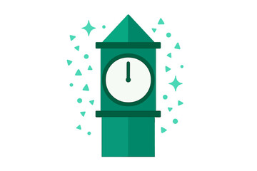 Clock Tower Countdown. Clock Tower Countdown. Flat minimalist vector illustration of a Clock Tower Countdown.