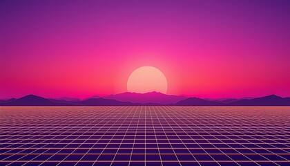 A beautiful abstract orange and pink summer sunset sky over the city landscape, with red clouds and the evening sun on the horizon