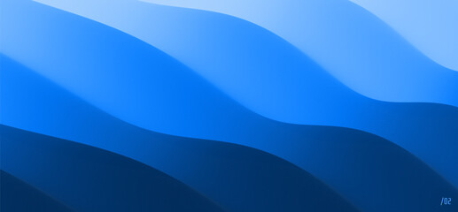 Obraz premium Surface of water. Blue abstract background. Ocean or seascape. Realistic landscape with waves. Cover design template. 3d vector illustration for banner, flyer, poster or brochure.