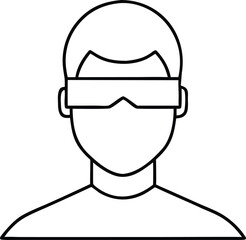 augmented reality goggles outline vector icon