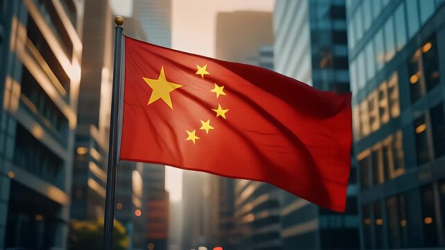 china flag on the wind