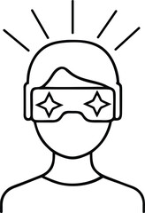 VR outline icon vector illustration