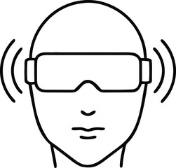 vector outline icon of virtual reality