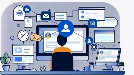 selective focus on professional creating email for prospective job contact