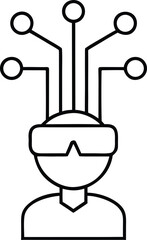 metaverse networking outline vector icon