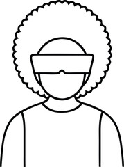 360 VR headset wear outline vector icon