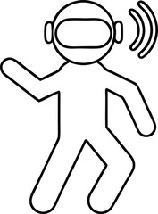 Dancing with augmented reality outline icon