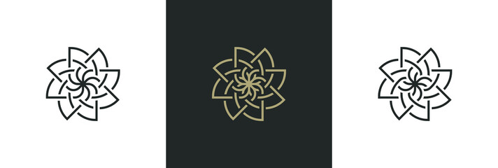 Floral logo design with Flower line art for beauty spa and eco friendly products, leaves, Cosmetics, Jewelry, Beauty salon, Boutique icon sign symbol illustration template