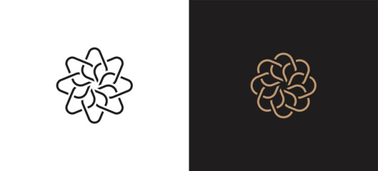 Elegant Floral logo design with Flower line art for beauty spa and eco friendly products, leaves, Cosmetics, Jewelry, Beauty salon, Boutique icon sign symbol illustration template