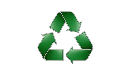 Obraz premium Green recycling symbol PNG isolated on transparent background, eco-friendly icon for environmental awareness and sustainable practices