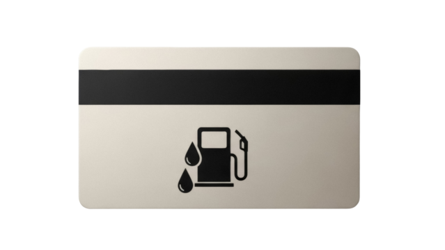 Gas card PNG isolated on transparent background, fuel payment method for gas stations and convenience stores, black magnetic stripe