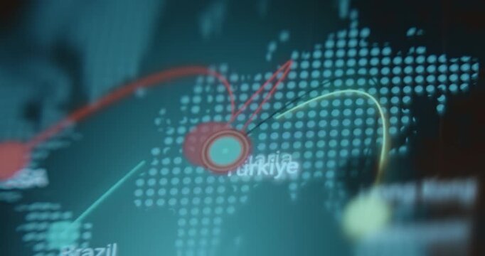 Cyberattacks targeting Turkey, digital map