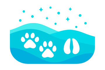 Frozen Footprints Art. Frozen Footprints. Flat minimalist vector illustration of Frozen Footprints. Geometric