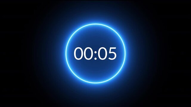 One minute countdown animation 0 from seconds to 60 second with alpha channel, 1 minute countdown timer on transparent background, one minute countdown video.