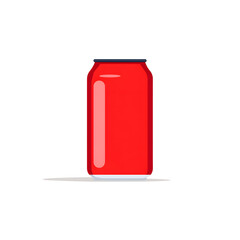 Fototapeta premium Red soda can with a clean minimalist design on a white background