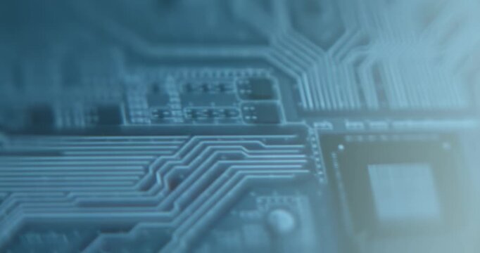 Close up view of a microchip