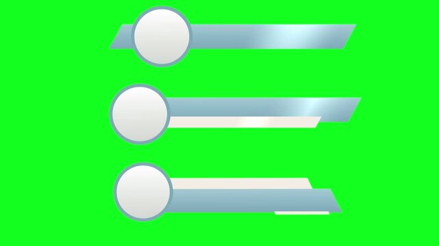 social media elements for news in blue and white with green screen