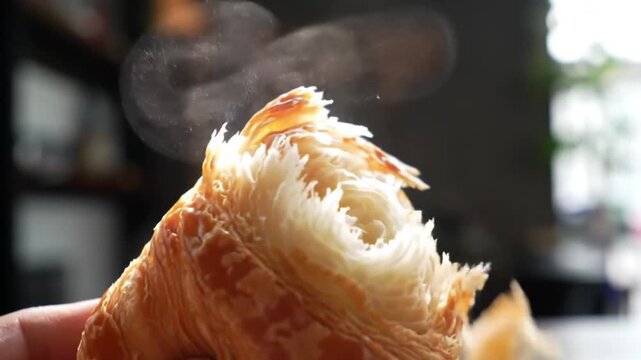 close up of a typical French Croissan bread