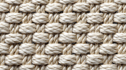 Hemp fiber texture in soft coffee beige shade organic weave pattern blank minimalist backdrop for projects.